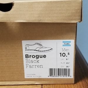 Men's Toms Brogue black Ferran 10.5